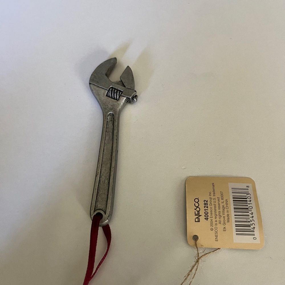 2004 Enesco tools of the trade construction crescent wrench christmas ornament.